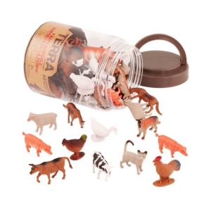 Bote de 60 animales de la granja